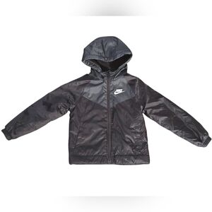 Nike Black Grazy Hooded Jacket Fleece Puffer Kids 4T Lightweight